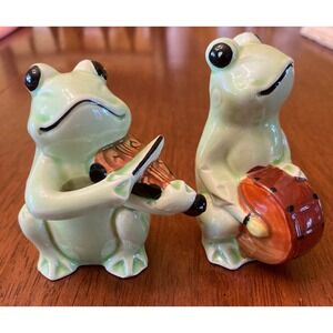Frog decorative figurines Musical Instruments Ceramic Kitchen‎ Decor